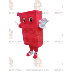 Costume de mascotte BIGGYMONKEY™ de pièce de LEGO rouge.