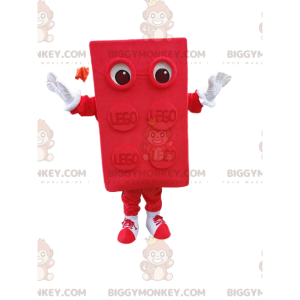 Rød LEGO Piece BIGGYMONKEY™ maskotkostume. Lego kostume -
