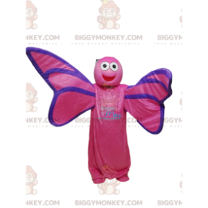 Costume de mascotte BIGGYMONKEY™ de papillon fushia. Costume de