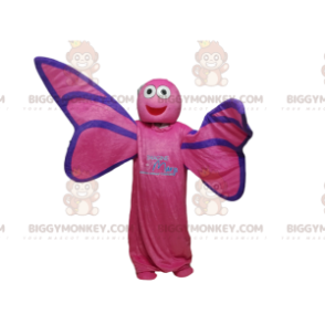 Costume de mascotte BIGGYMONKEY™ de papillon fushia. Costume de