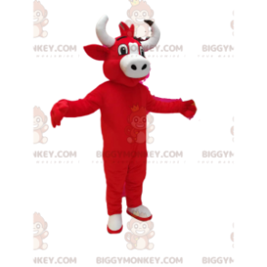 Red Cow BIGGYMONKEY™ maskotkostume. rødt ko kostume -