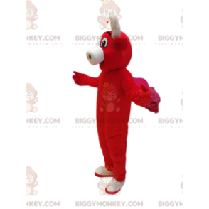 Rote Kuh BIGGYMONKEY™ Maskottchen-Kostüm. Rotes Kuhkostüm -