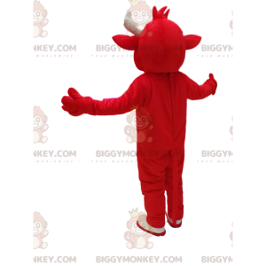 Red Cow BIGGYMONKEY™ maskotkostume. rødt ko kostume -