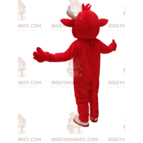 Rote Kuh BIGGYMONKEY™ Maskottchen-Kostüm. Rotes Kuhkostüm -