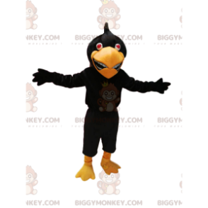 Schwarzer Adler BIGGYMONKEY™ Maskottchen-Kostüm. Schwarzer