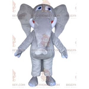 Maestoso elefante grigio costume mascotte BIGGYMONKEY™. Costume