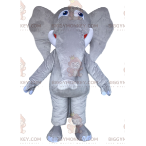 Majestoso Elefante Cinzento Mascote BIGGYMONKEY™. fantasia de