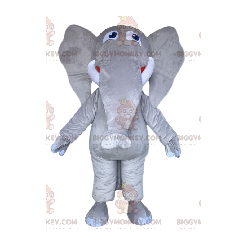 Majestic Gray Elephant BIGGYMONKEY™ Mascot Costume. Gray