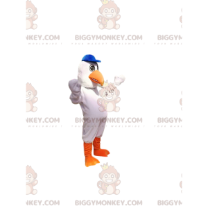 Costume de mascotte BIGGYMONKEY™ d'albatros blanc. Costume