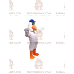 Disfraz de mascota de albatros blanco BIGGYMONKEY™. Disfraz de