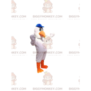 Witte albatros BIGGYMONKEY™ mascottekostuum. Witte Albatros