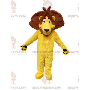 Oryginalny kostium maskotki żółtego lwa BIGGYMONKEY™. kostium