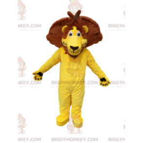 Traje de mascote original de leão amarelo BIGGYMONKEY™.