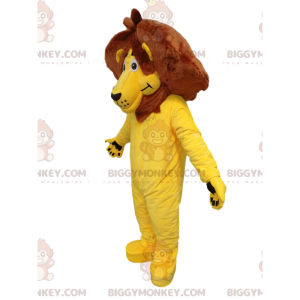Disfraz original de la mascota del león amarillo BIGGYMONKEY™.
