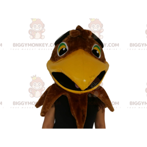 Bruin BIGGYMONKEY™-mascottekostuum met adelaarkop. Adelaarskop