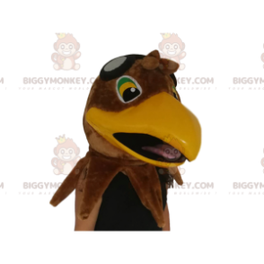 Bruin BIGGYMONKEY™-mascottekostuum met adelaarkop. Adelaarskop