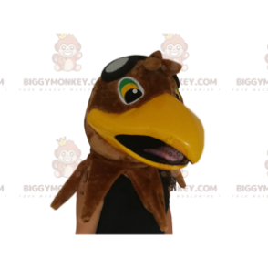 Costume de mascotte BIGGYMONKEY™ de tête d'aigle marron.