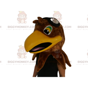 Bruin BIGGYMONKEY™-mascottekostuum met adelaarkop. Adelaarskop