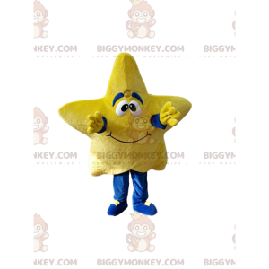 Στολή μασκότ Smiling Yellow Star BIGGYMONKEY™. φορεσιά σταρ -