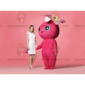 Giant Flower Pink Snowman BIGGYMONKEY™ Mascot Costume –