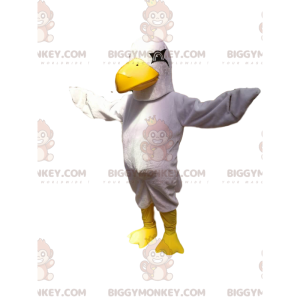 BIGGYMONKEY™ mascot costume of a white eagle with a large
