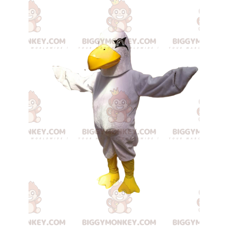 BIGGYMONKEY™ mascot costume of a white eagle with a large