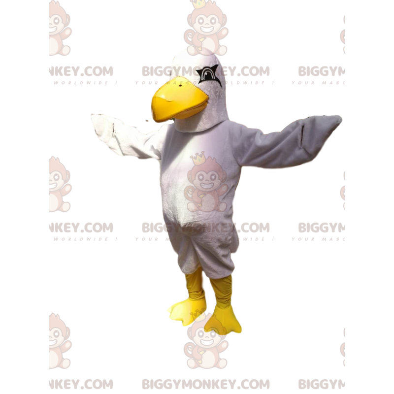 BIGGYMONKEY™ maskotkostume af en hvid ørn med et stort gult