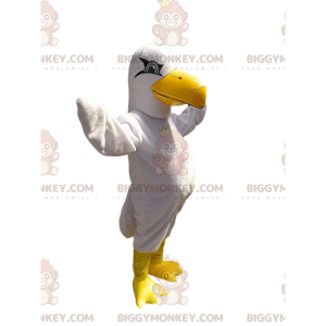 BIGGYMONKEY™ mascot costume of a white eagle with a large