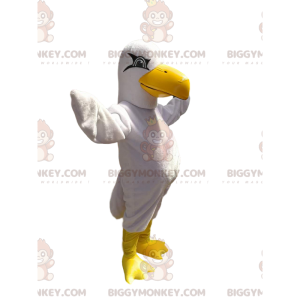 Kostým maskota BIGGYMONKEY™ bílého orla s velkým žlutým