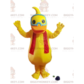 BIGGYMONKEY™ Mascot Costume Yellow Duck With Red Scarf -