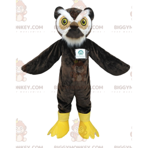 Costume de mascotte BIGGYMONKEY™ de hiboux marron. Costume de