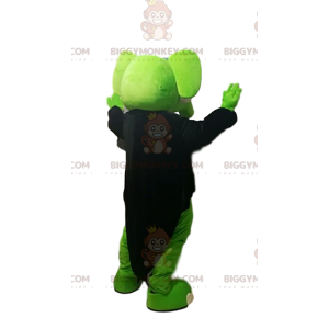 Disfraz de mascota de elefante verde BIGGYMONKEY™ con chaqueta