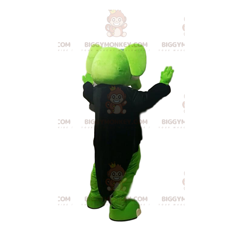 Costume de mascotte BIGGYMONKEY™ d'éléphant vert avec une veste