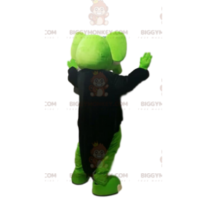 Kostým maskota zeleného slona BIGGYMONKEY™ s černou frakovou