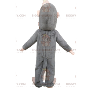 Costume de mascotte BIGGYMONKEY™ de singe gris. Costume de