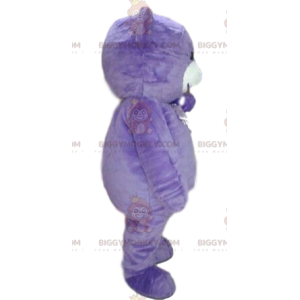 Suloinen violetti karhu BIGGYMONKEY™ maskottiasu. karhun puku -