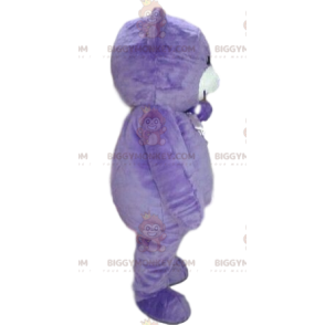 Costume de mascotte BIGGYMONKEY™ d'ourson violet tout mignon.