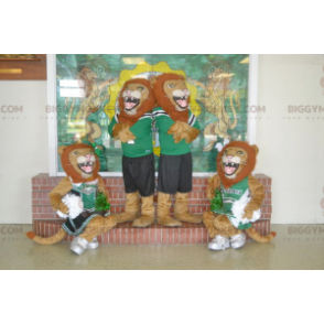 4 BIGGYMONKEY's brullende leeuwmascottes in sportkleding -