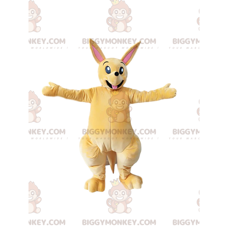 Fato de mascote canguru bege claro BIGGYMONKEY™. fantasia de