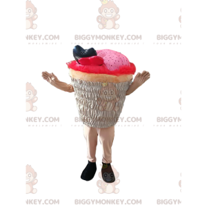 Roze cupcake BIGGYMONKEY™ mascottekostuum. cupcake kostuum -