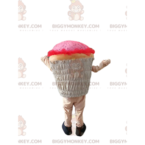 Costume da mascotte BIGGYMONKEY™ cupcake rosa. costume da