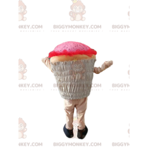 Fato de mascote BIGGYMONKEY™ de cupcake rosa. fantasia de