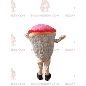 Kostým maskota BIGGYMONKEY™ růžového cupcake. košíček kostým –