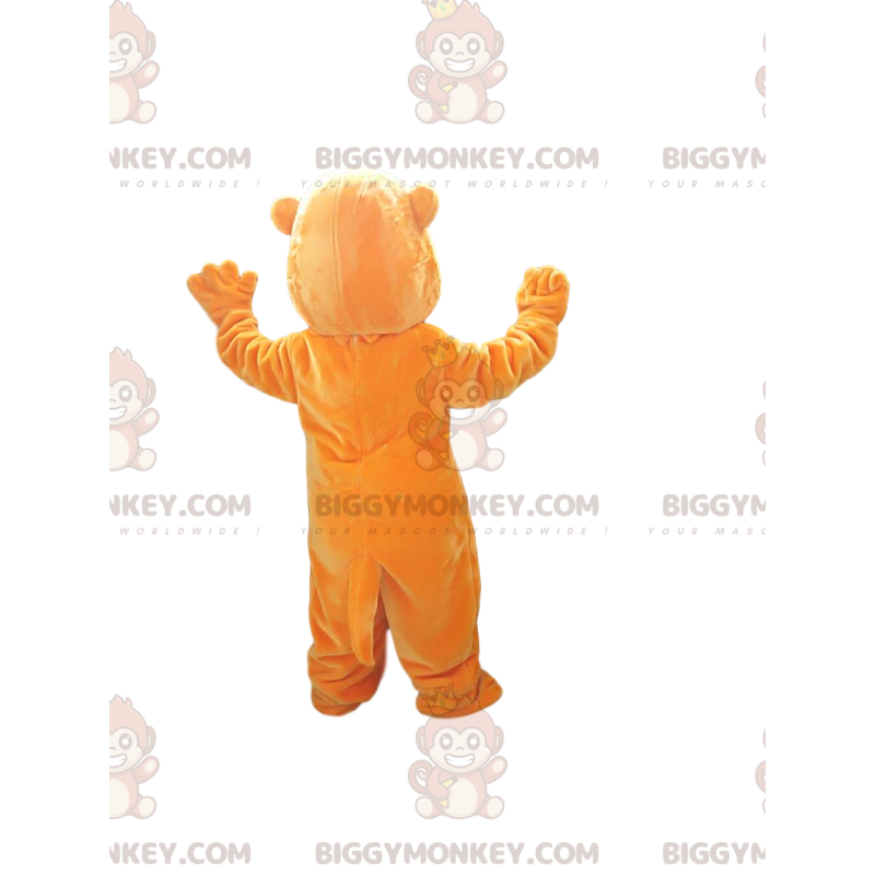 Zeer glimlachend oranje bever BIGGYMONKEY™ mascottekostuum.
