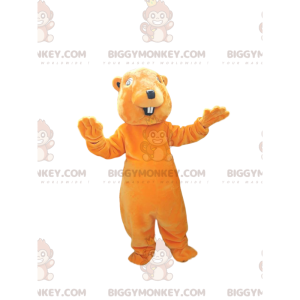 Costume de mascotte BIGGYMONKEY™ de castor orange très