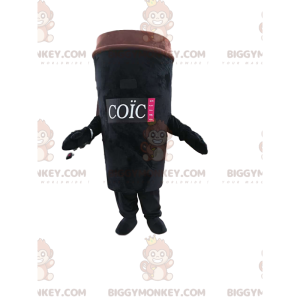 Costume de mascotte BIGGYMONKEY™ de tasse de café noire à