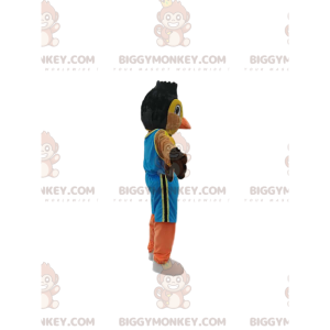 Disfraz de mascota BIGGYMONKEY™ de colorido gorrión en ropa