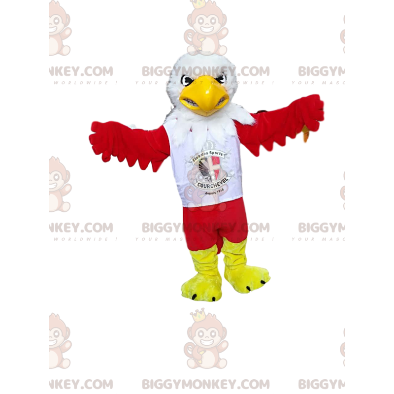 Red Eagle BIGGYMONKEY™ mascottekostuum met supportersjersey.