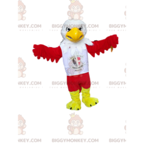 Costume da mascotte Red Eagle BIGGYMONKEY™ con maglia da