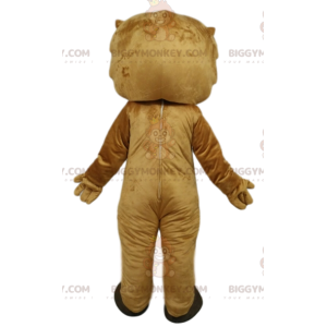 Traje de mascote BIGGYMONKEY™ de leão com lindos olhos azuis.